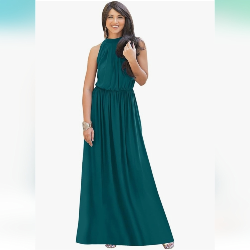Elegant Teal Maxi Dress